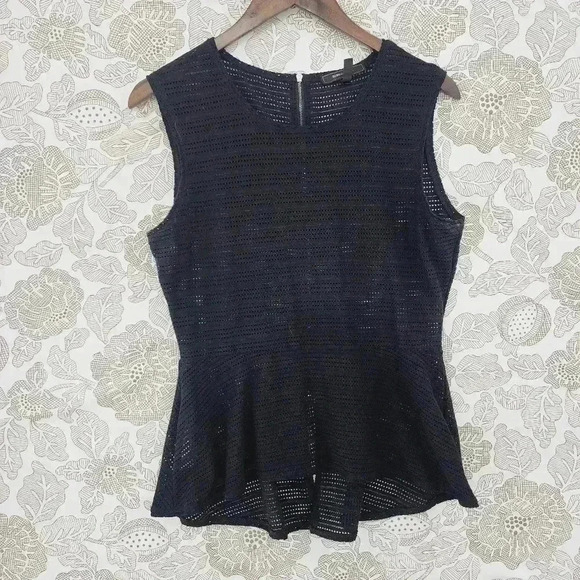 BCBGMaxAzria Lace black Tank top Back Full Zip Women's L - Picture 1 of 8